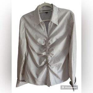 Lafayette 148 Striped Cotton Top, Size 14